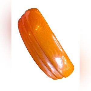 Vintage Orange Bakelite Bangle Bracelet